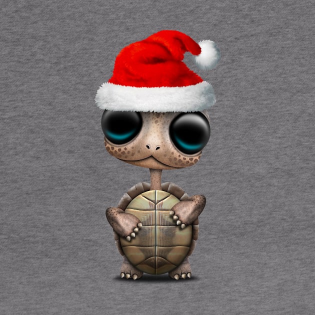 Christmas Turtle Wearing a Santa Hat by jeffbartels